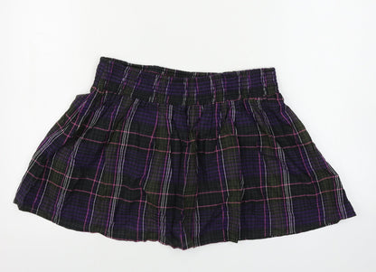 H&M Womens Black Check  A-Line Skirt Size 30 in