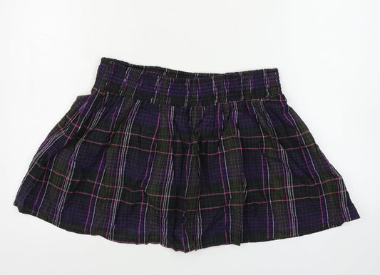 H&M Womens Black Check  A-Line Skirt Size 30 in