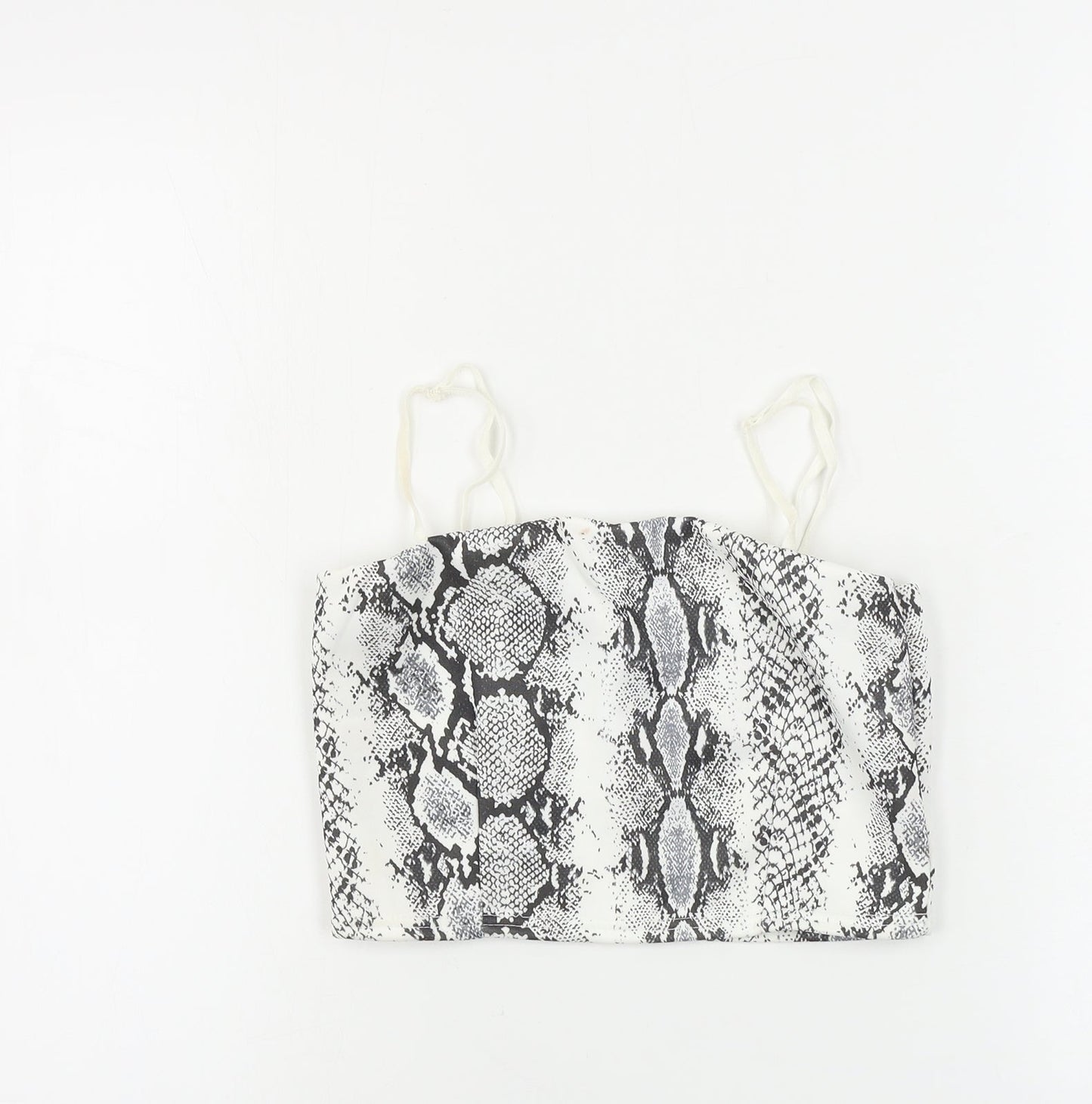 cameo rose    Womens White Animal Print  Basic Tank Size 8