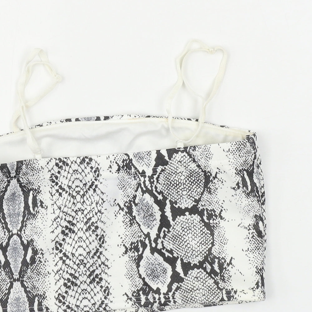 cameo rose    Womens White Animal Print  Basic Tank Size 8