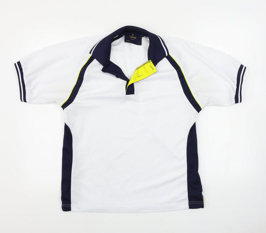 Uneek Mens White    Polo Size S