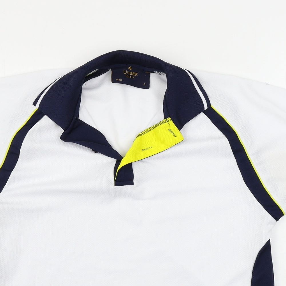 Uneek Mens White    Polo Size S