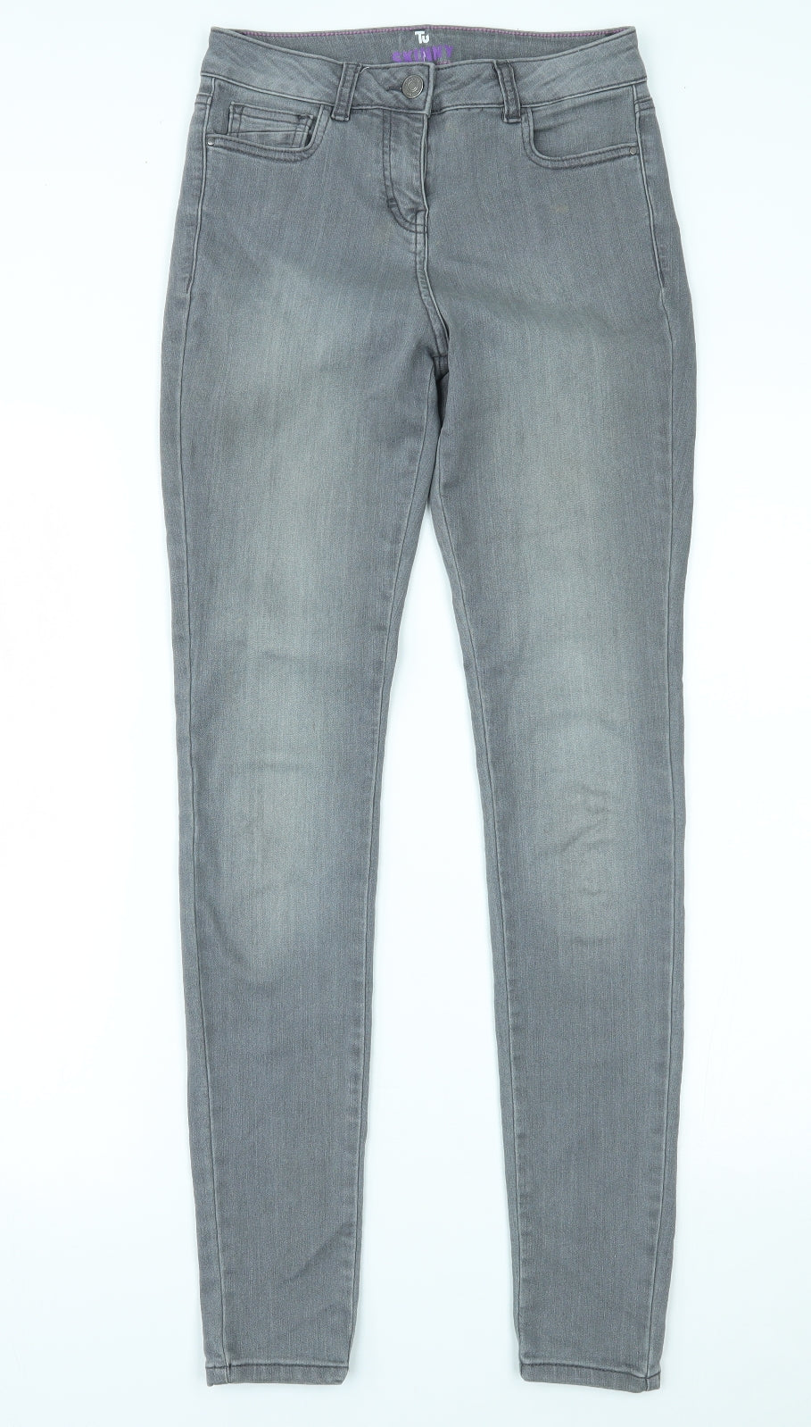 TU Womens Grey  Denim Skinny Jeans Size 8 L30 in
