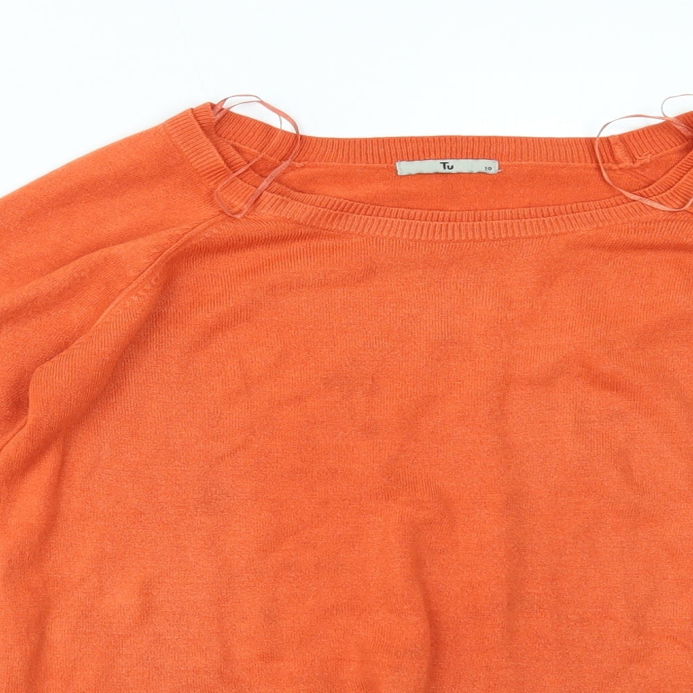 Womens UK Size 10 TU Orange Basic Blouse