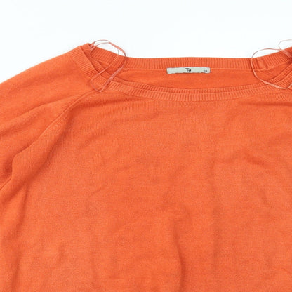 Womens UK Size 10 TU Orange Basic Blouse
