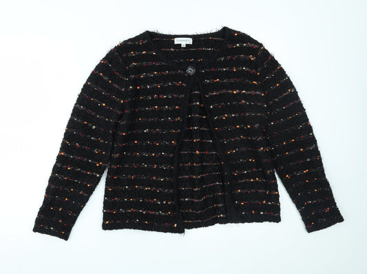 CHIANTI Womens Black Polka Dot  Cardigan Jumper Size M