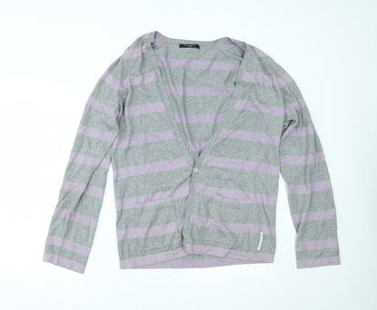 Womens UK Size XL Full Circle Grey Cardigan Jumper