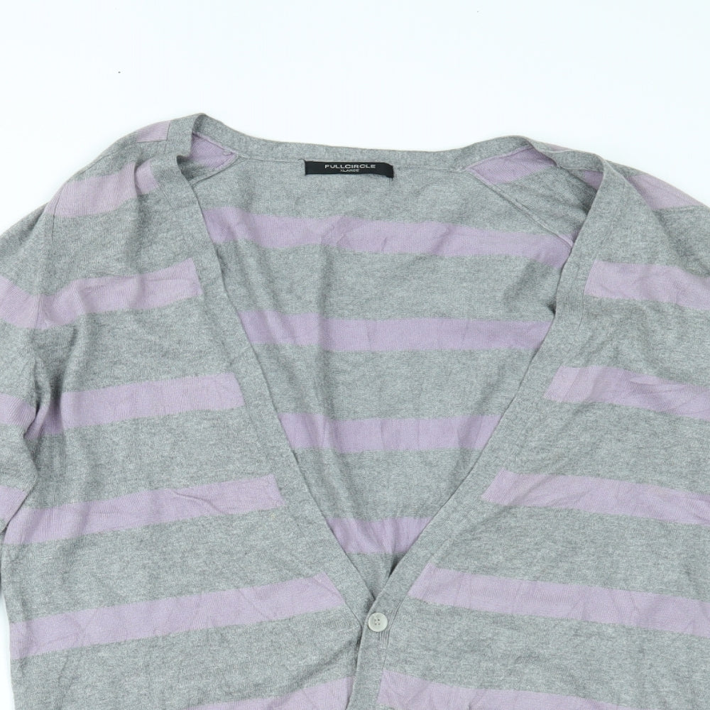 Womens UK Size XL Full Circle Grey Cardigan Jumper
