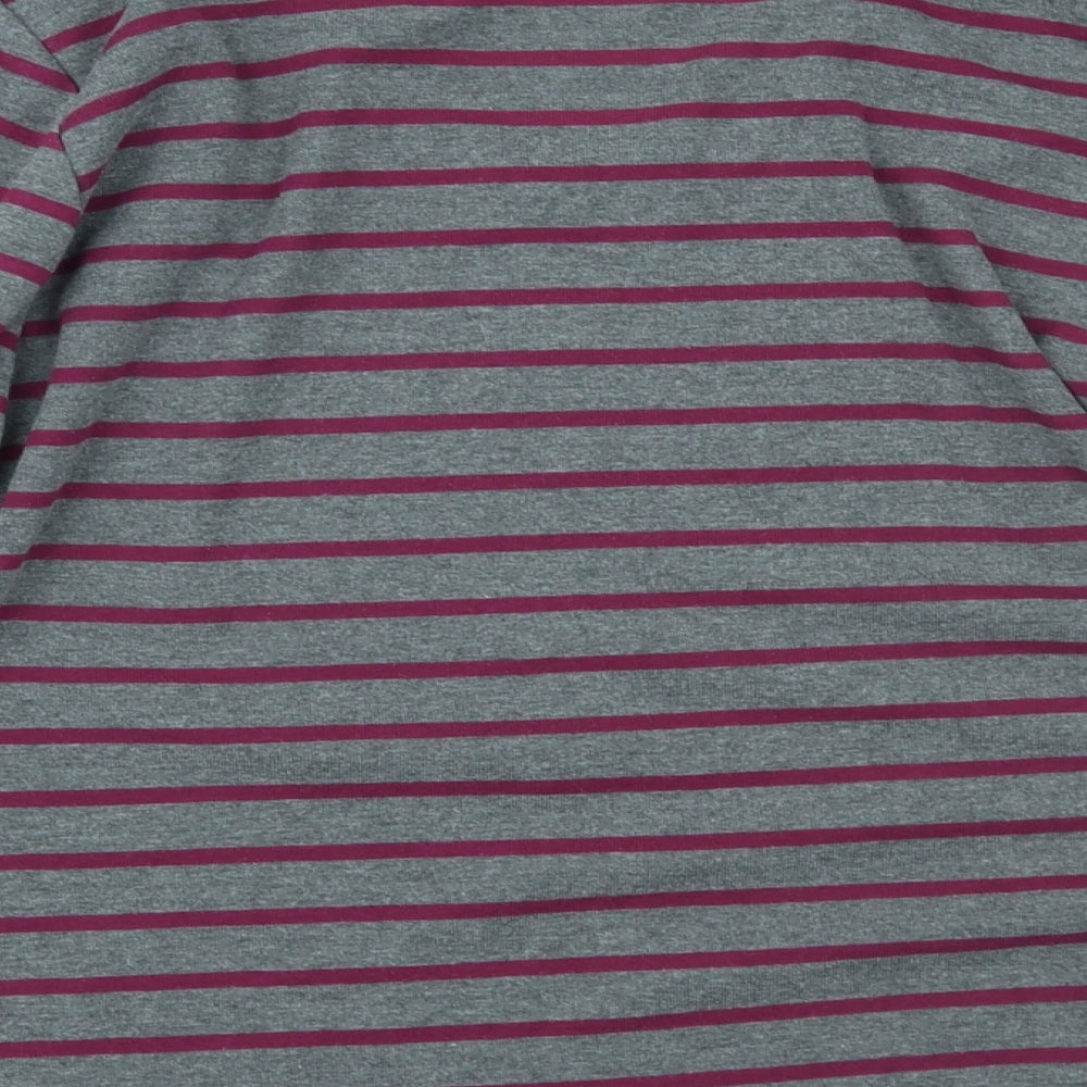 ALEXARA Womens Grey Striped  Basic Blouse Size 16