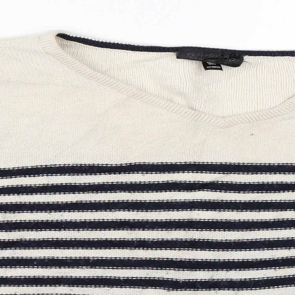 Womens UK Size 12 Topshop Beige Pullover Jumper