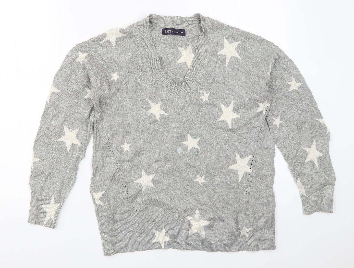 Womens UK Size XS Marks and Spencer Grey Pullover Jumper