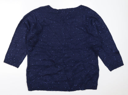 Womens UK Size XL Preworn Blue Pullover Jumper