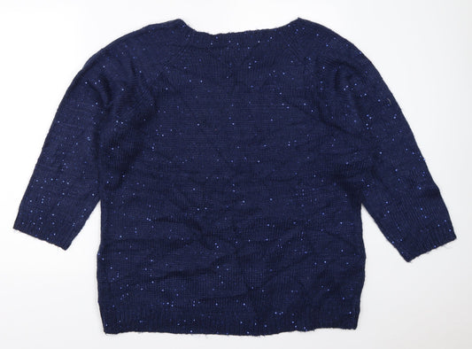 Womens UK Size XL Preworn Blue Pullover Jumper