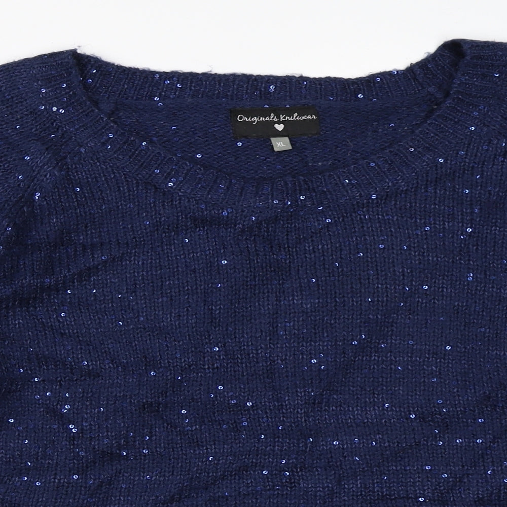 Womens UK Size XL Preworn Blue Pullover Jumper
