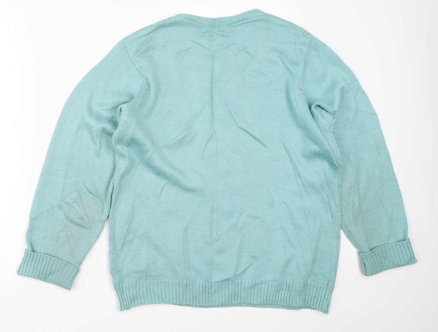 Womens UK Size M Jan Eva Blue Pullover Jumper