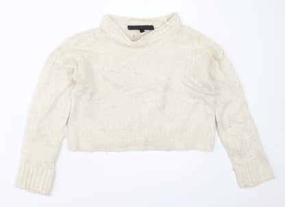 Womens UK Size 8 Topshop Ivory Pullover Jumper