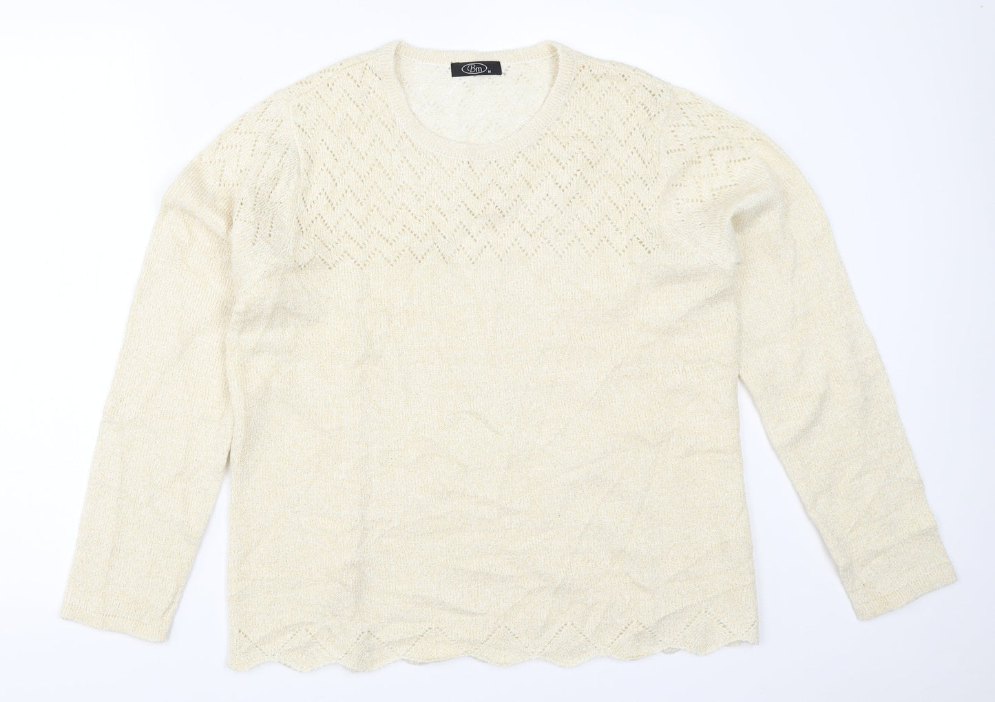 Womens UK Size M BM Ivory Pullover Jumper