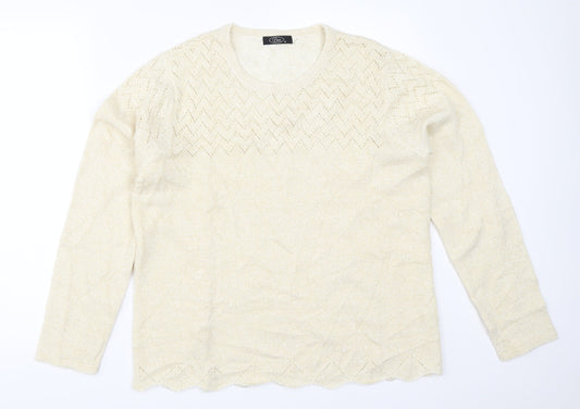 Womens UK Size M BM Ivory Pullover Jumper