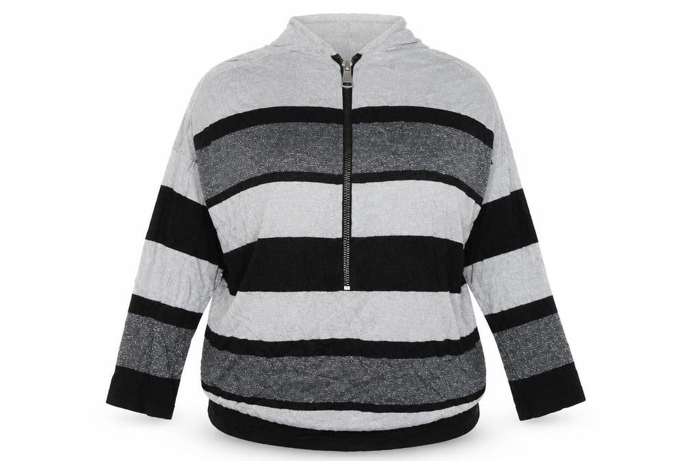 Blue Vanilla Womens Silver Striped  Pullover Jumper Size M