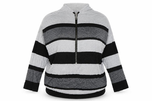 Blue Vanilla Womens Silver Striped  Pullover Jumper Size M