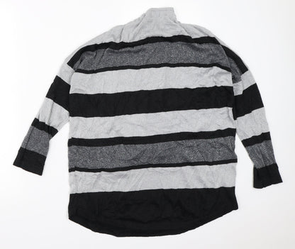 Blue Vanilla Womens Silver Striped  Pullover Jumper Size M