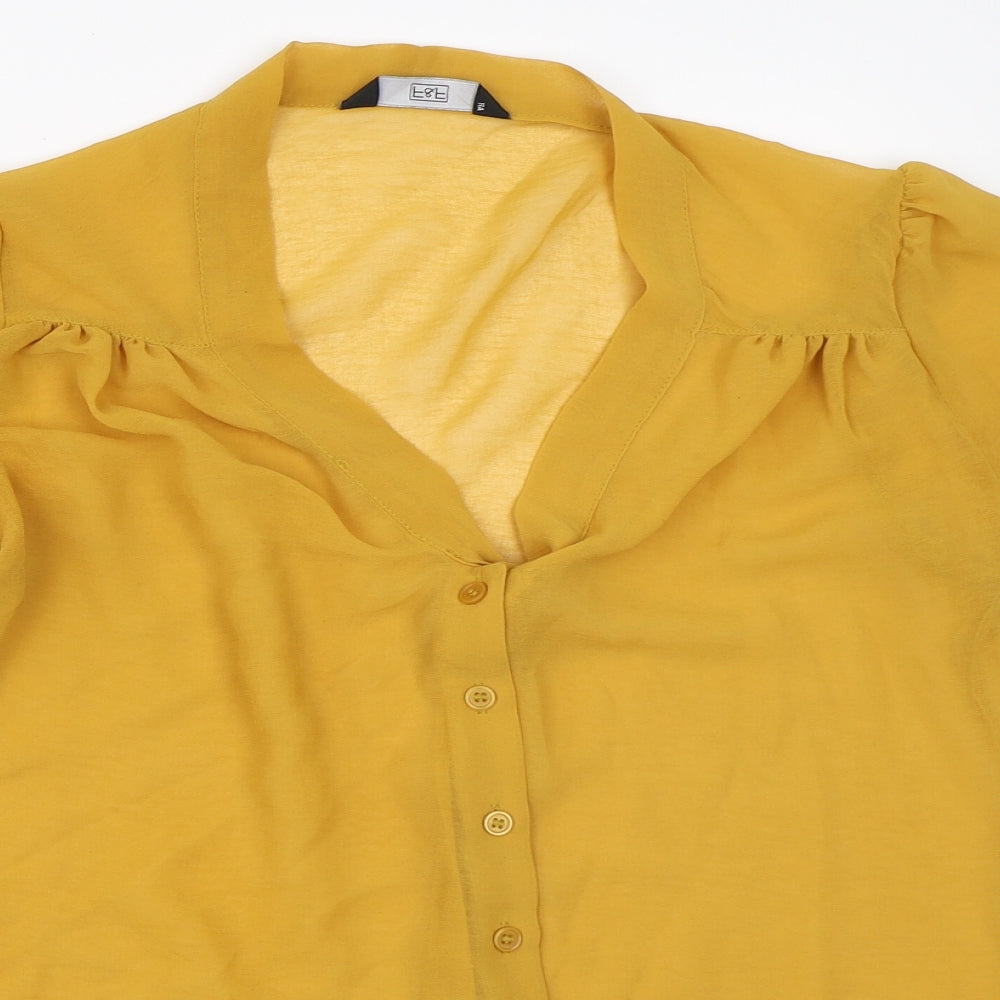F&F Womens Yellow   Basic Button-Up Size 8