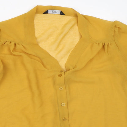 F&F Womens Yellow   Basic Button-Up Size 8