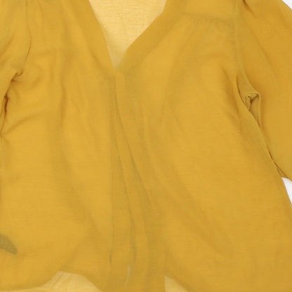 F&F Womens Yellow   Basic Button-Up Size 8
