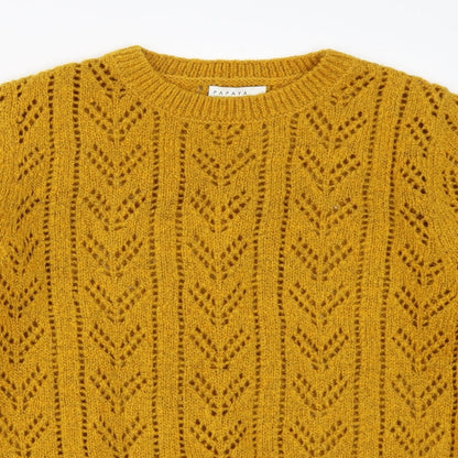 Papaya Womens Yellow   Pullover Jumper Size S