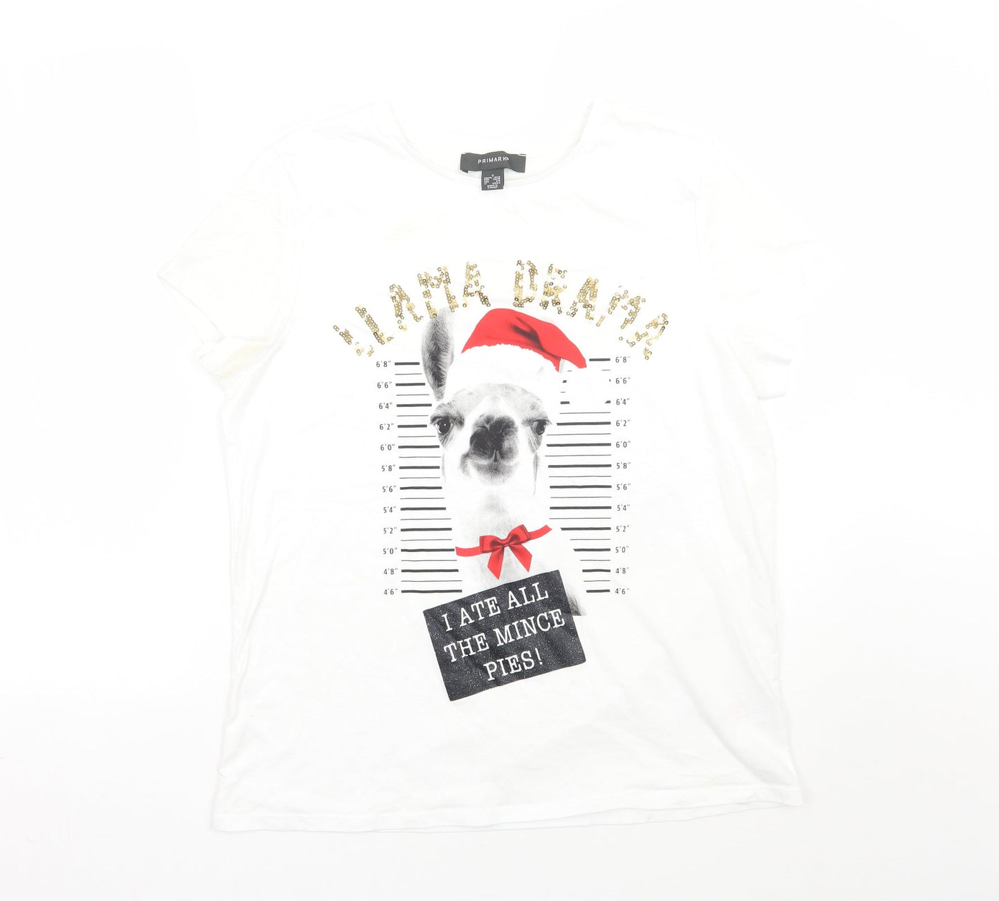 Primark Womens White   Basic T-Shirt Size S