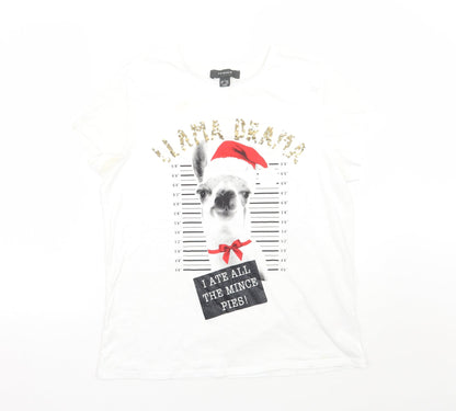 Primark Womens White   Basic T-Shirt Size S