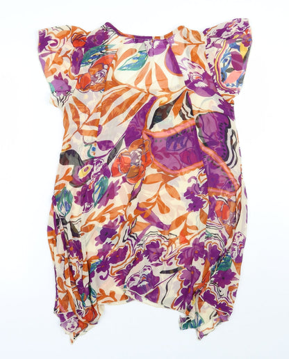 Fashion Fair Womens Beige Floral  Basic Blouse Size S