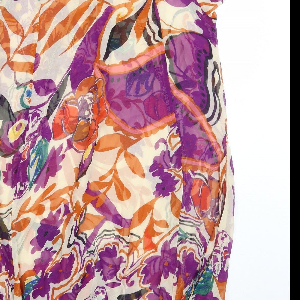Fashion Fair Womens Beige Floral  Basic Blouse Size S
