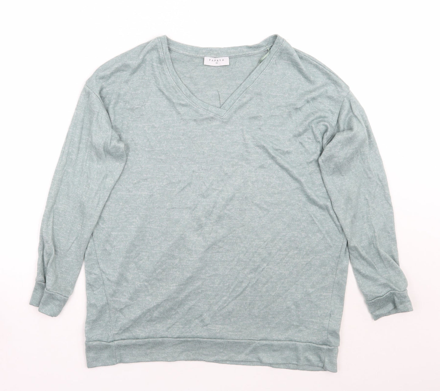 Womens UK Size 10 Papaya Green Pullover Jumper