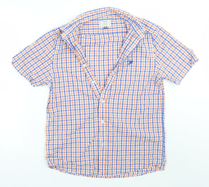George Mens Blue Check   Button-Up Size M
