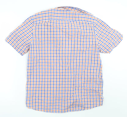 George Mens Blue Check   Button-Up Size M