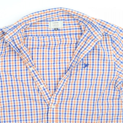 George Mens Blue Check   Button-Up Size M