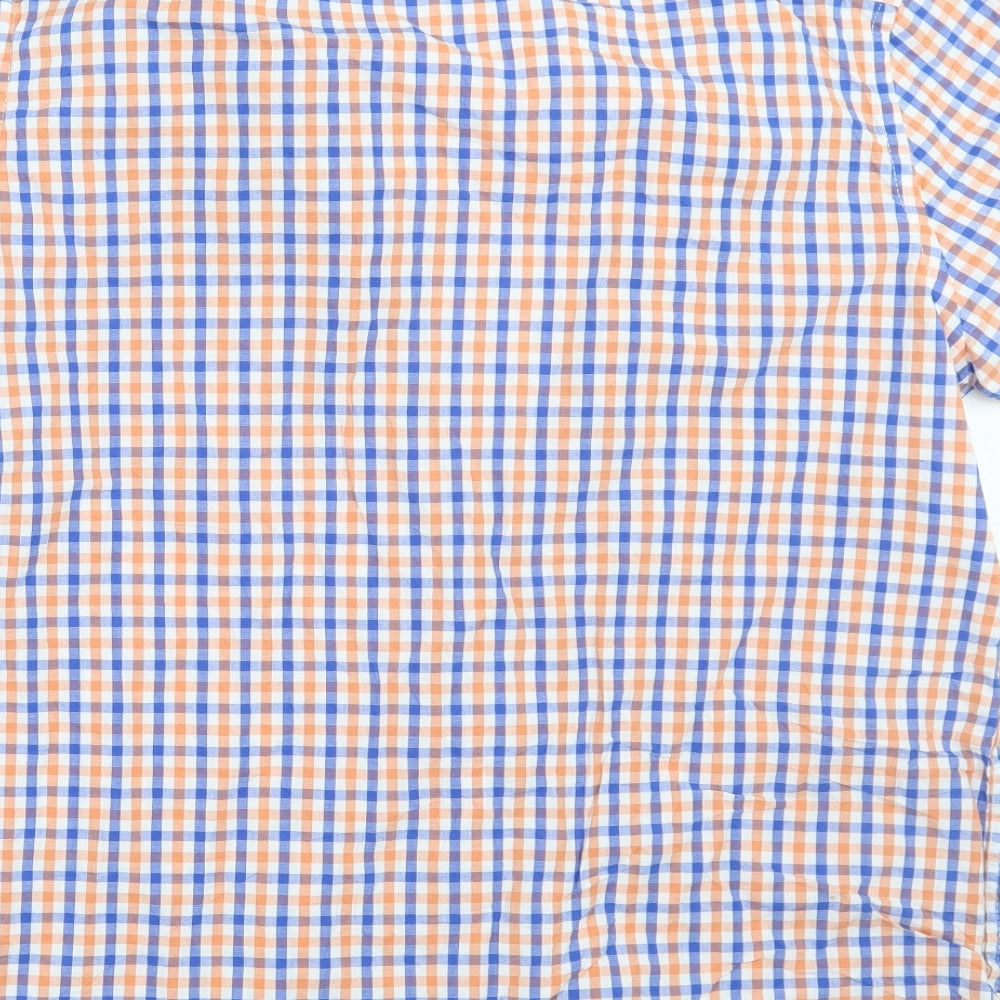 George Mens Blue Check   Button-Up Size M