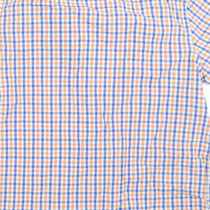 George Mens Blue Check   Button-Up Size M