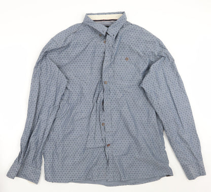 F&F Mens Blue Geometric   Button-Up Size XL
