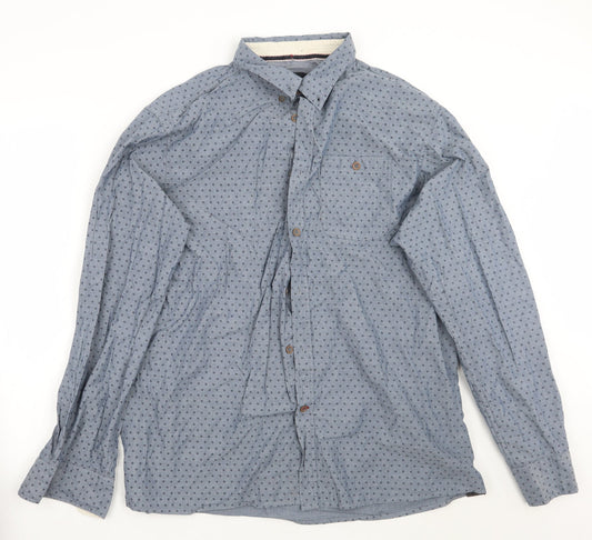 F&F Mens Blue Geometric   Button-Up Size XL