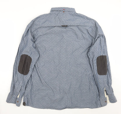 F&F Mens Blue Geometric   Button-Up Size XL