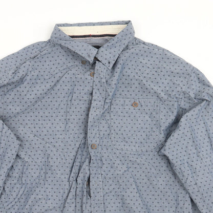 F&F Mens Blue Geometric   Button-Up Size XL