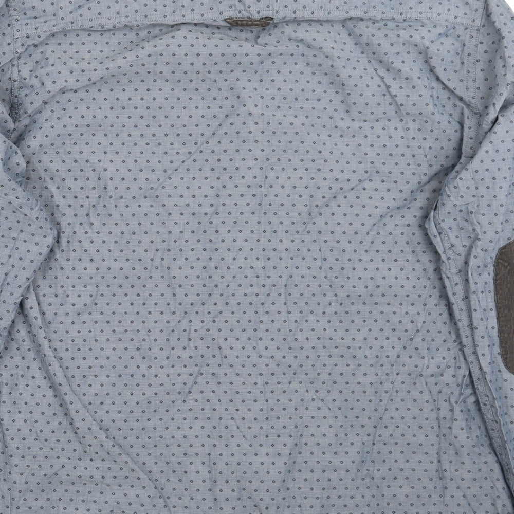 F&F Mens Blue Geometric   Button-Up Size XL