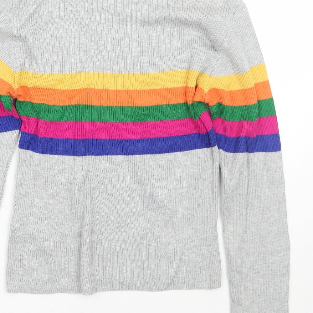 Primark Womens Grey Striped  Pullover Jumper Size XS