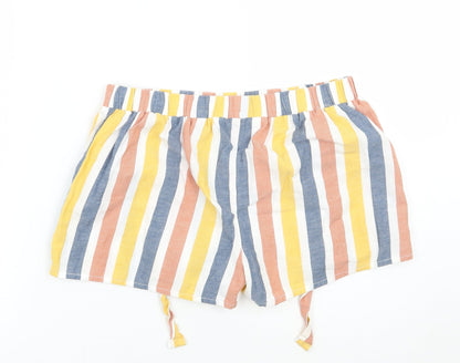 Primark Womens Yellow Striped  Bermuda Shorts Size XS