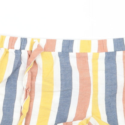 Primark Womens Yellow Striped  Bermuda Shorts Size XS