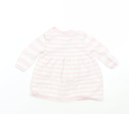 Debenhams Girls Pink Striped  A-Line  Size 0-3 Months