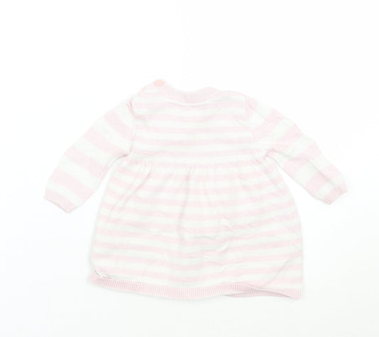 Debenhams Girls Pink Striped  A-Line  Size 0-3 Months