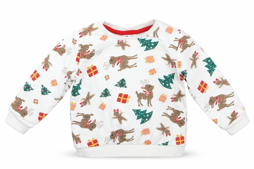 Front view of So cute girls’ white animal print pullover t-shirt, size 9-12, months